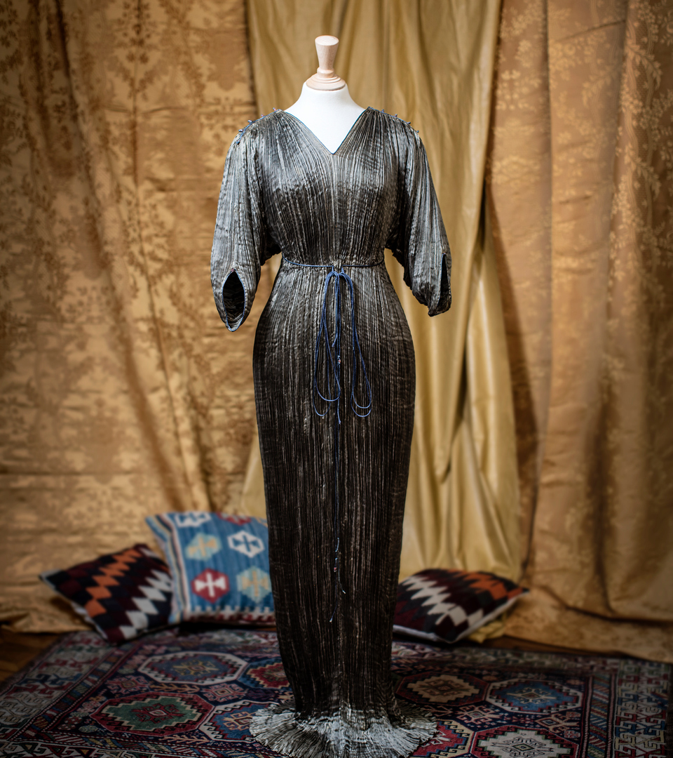 Picture from the exhibition of one of Mariano Fortuny's Delfos Dresses