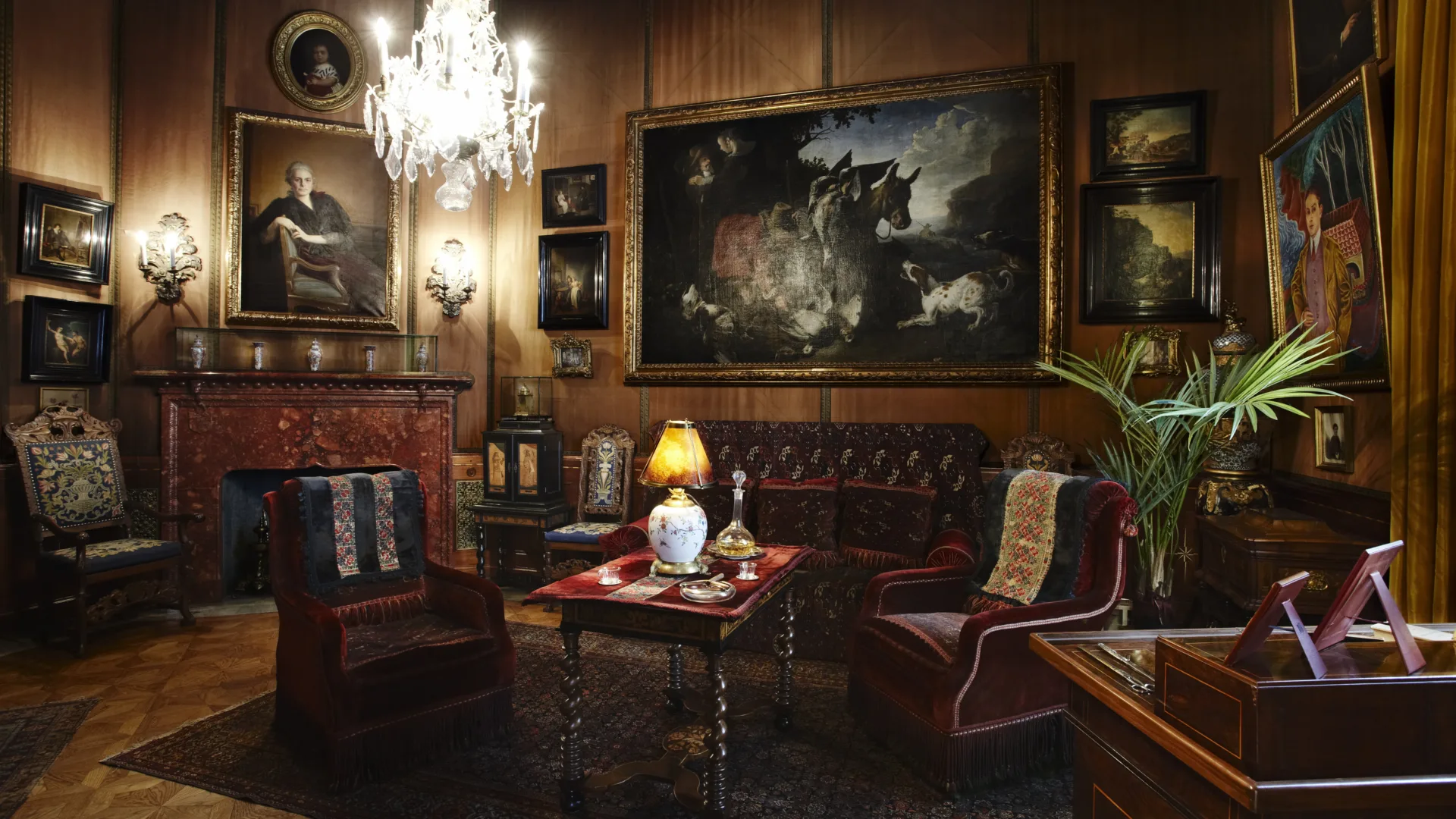 Fotografi av rökrummet på Hallwylska museet.